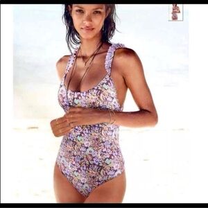 Victoria's Secret Purple Floral One-Piece Swimsuit